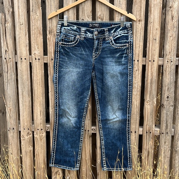 Silver Jeans Suki Fluid Mid Capri 27x22.5 - Picture 2 of 8